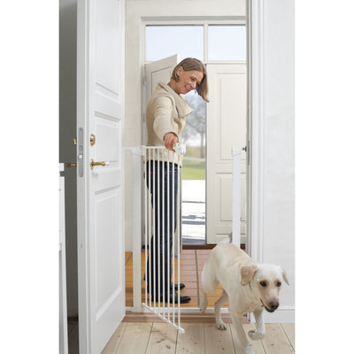 BabyDan Scandinavian 31 Inch Pet Safety Gate & 2-Pack Gate Extensions, White