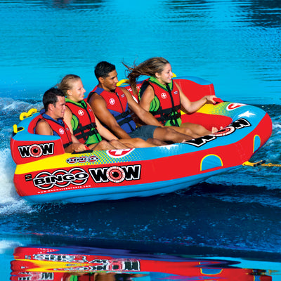 WOW Watersports 14-1080 Bingo 1 to 4 Person Towable Water Tube with Foam Handles
