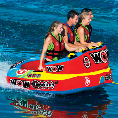 WOW Watersports 14-1080 Bingo 1 to 4 Person Towable Water Tube with Foam Handles