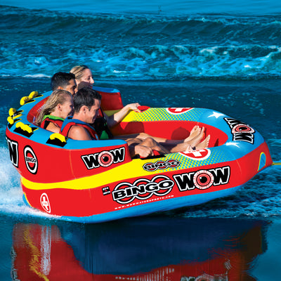 WOW Watersports 14-1080 Bingo 1 to 4 Person Towable Water Tube with Foam Handles