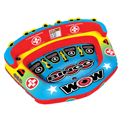 WOW Watersports 14-1080 Bingo 1 to 4 Person Towable Water Tube with Foam Handles