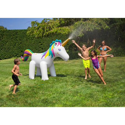 Swimline Humongous 6' Tall Inflatable Unicorn Kid's Yard Water Sprinkler (Used)