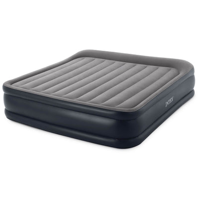 Intex Deluxe Pillow Rest Inflatable Air Mattress with Pump, King (Used)