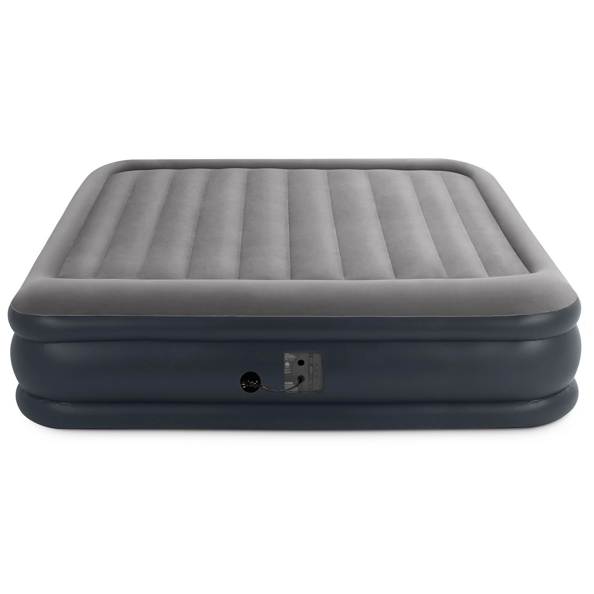 Intex Deluxe Pillow Rest Inflatable Air Mattress with Pump, King (Used)
