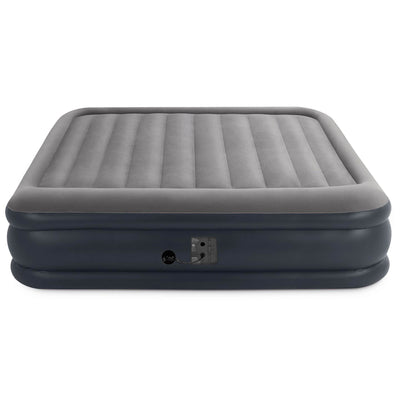 Intex Deluxe Pillow Rest Inflatable Air Mattress with Pump, King (Used)