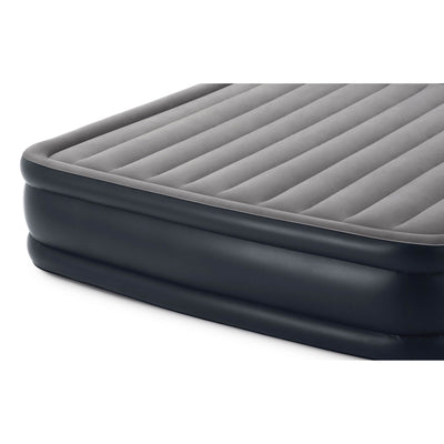 Intex Deluxe Pillow Rest Inflatable Air Mattress with Pump, King (Used)