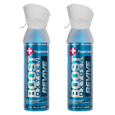 Boost Oxygen Natural Portable 5 Liter Pure Canned Oxygen Canister, Peppermint (2 Pack)