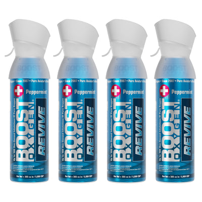 Boost Oxygen Natural Portable 5L Pure Canned Oxygen Canister Peppermint (4 Pack) - VMInnovations