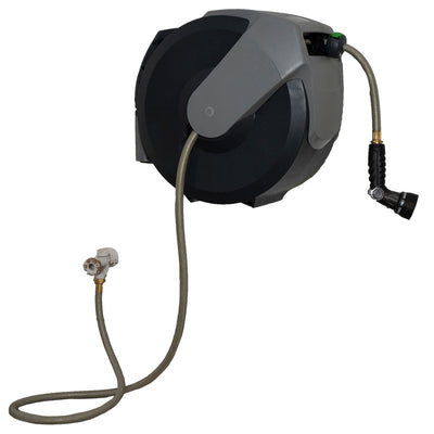 EarthWay Products 75 Foot Hose w/ Nozzle, Storage Drum, & Wall Mount (Used) - VMInnovations