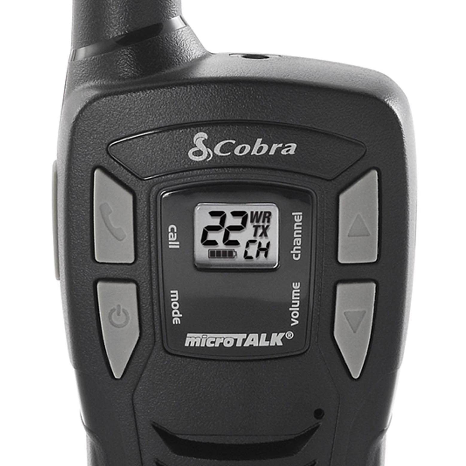 Cobra 16-Mile 22-Channel FRS/ GMRS Walkie Talkie 2-Way Radios, Black | CX112