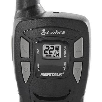 Cobra 16-Mile 22-Channel FRS/ GMRS Walkie Talkie 2-Way Radios, Black | CX112