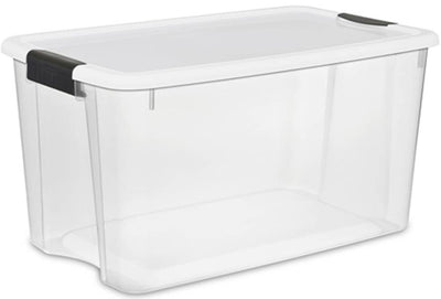 Sterilite 70 Quart Storage Box (4 Pk) Bundled with VELCRO® Brand 2in x 15ft Roll