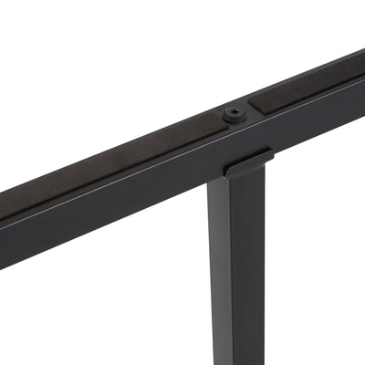 intelliBASE King Size Wooden Slat Black Metal Platform Bed Frame with Headboard