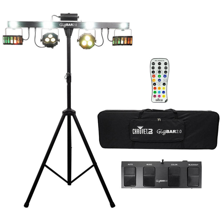 Chauvet DJ 4-in-1 LED GigBAR 2.0 Light FX System w/ Tripod+Remote+Footswitch+Bag