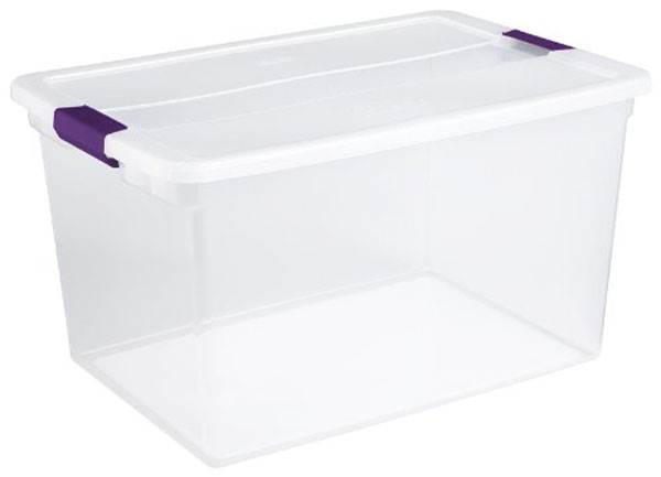 Sterilite 66 QT Storage (6 Pack) Bundled with VELCRO® Brand 2 Inch Hook & Loop