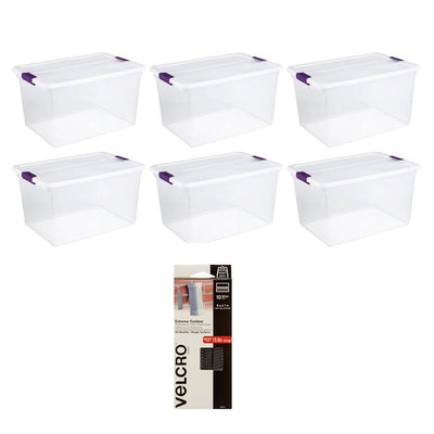 Sterilite 66 Quart Plastic Storage Container Tote (6 Pack)