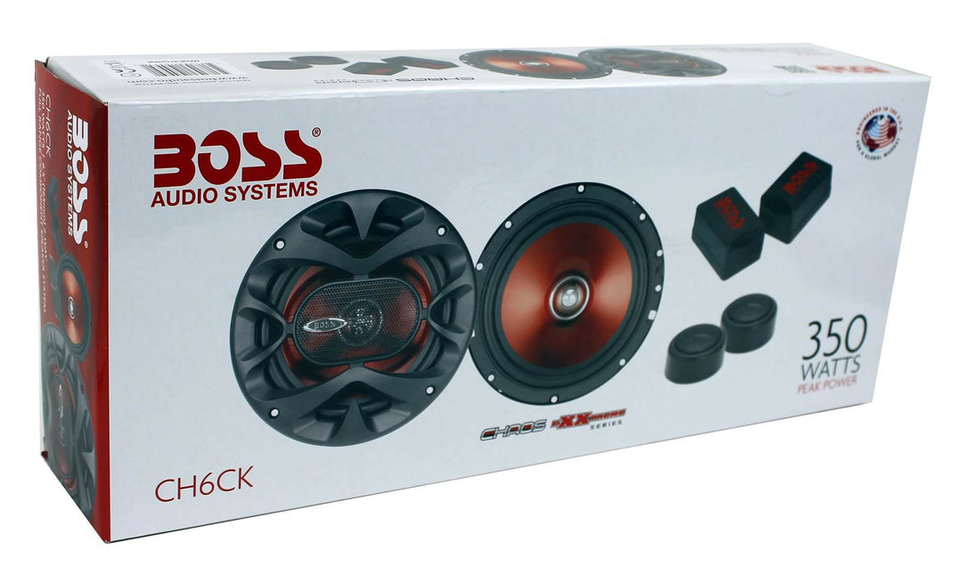 2) BOSS CH6CK 6.5" 350W Car 2 Way Component Car Audio Speakers System Red Stereo