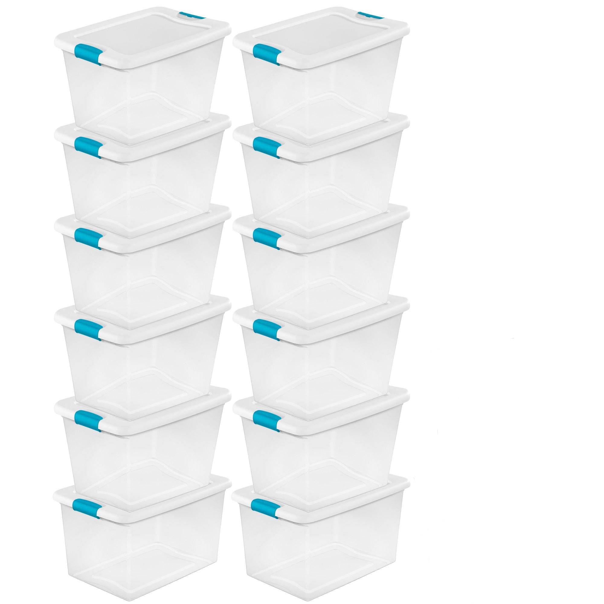 Sterilite 64 Qt Storage Box (12 Pack) Bundled with VELCRO® Brand Roll - VMInnovations