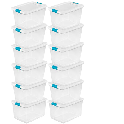 Sterilite 64 Qt Storage Box (12 Pack) Bundled with VELCRO® Brand Roll - VMInnovations