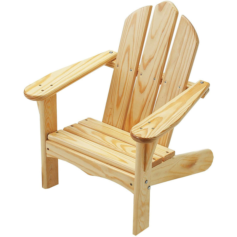 Little Colorado Knotty Pine Wood Kid Classic Adirondack Lounge Chair, Unfinished