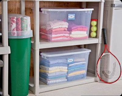 Sterilite 66 Qt Storage (12 Pack) Bundled with VELCRO® Brand Cable Ties (5 Pack)