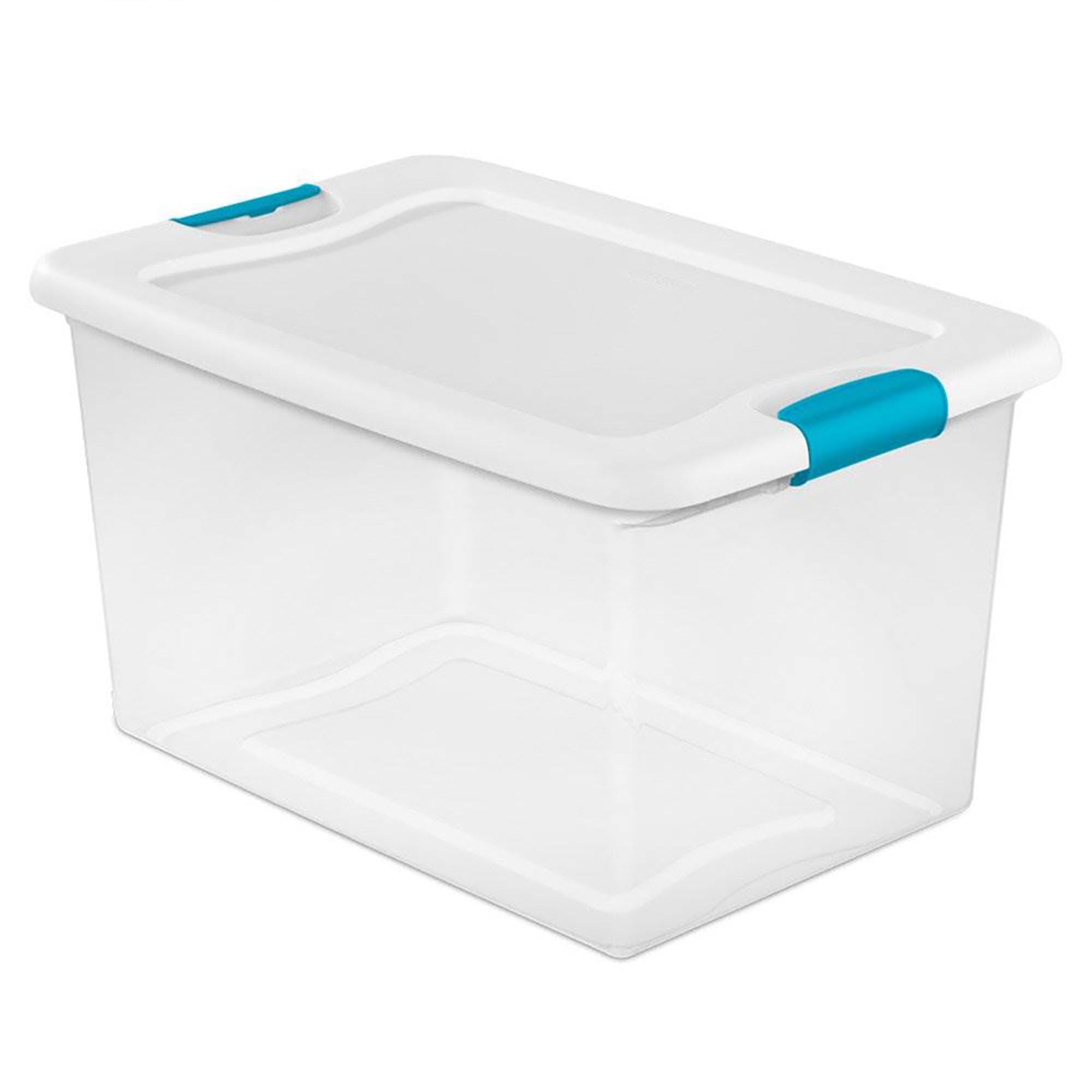 Sterilitie 64 Qt Ultra Latch Storage Box 12 Pack w/ Velcro Sticky Back Pads, 75