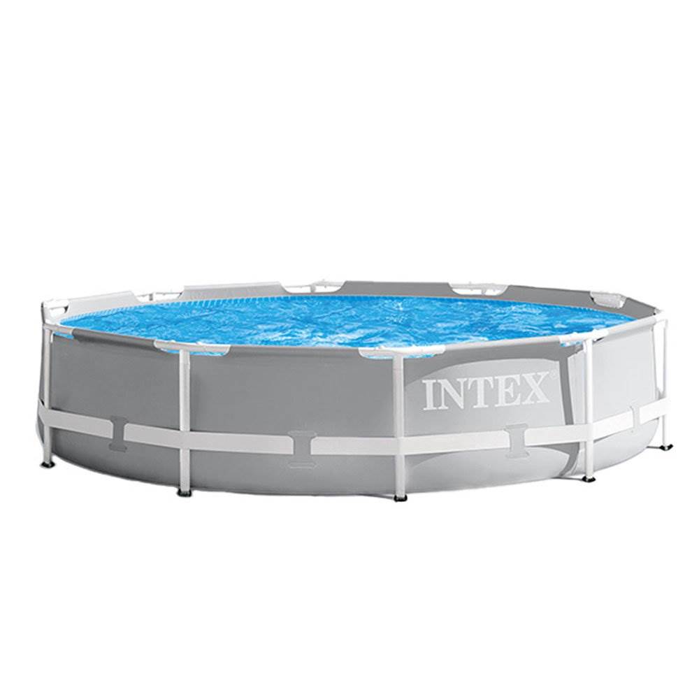 Intex 10ft x 10ft x 30in Pool w/ 10 Foot Round Pool Cover and Filter Cartridge - VMInnovations