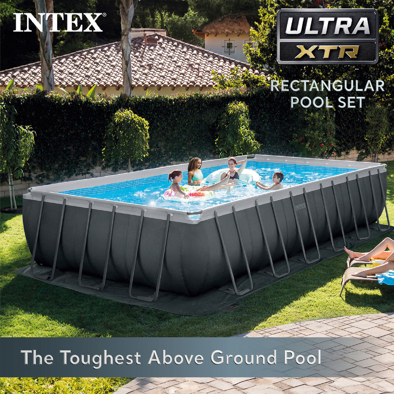 Intex 24 x 12 x 4.3 Foot Ultra XTR Rectangular Pool, 2 Pack of Floats and Cooler