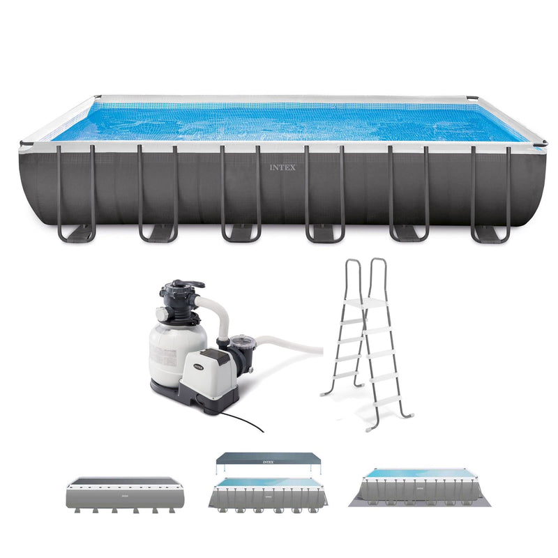 Intex 24 x 12 x 4.3 Foot Ultra XTR Rectangular Pool, 2 Pack of Floats and Cooler