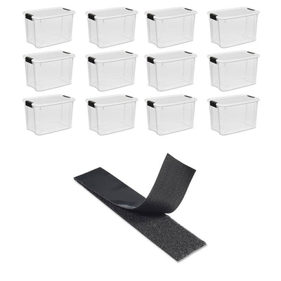 Sterilite 30 Qt Storage (12 Pack) Bundled with VELCRO® Brand Roll - VMInnovations