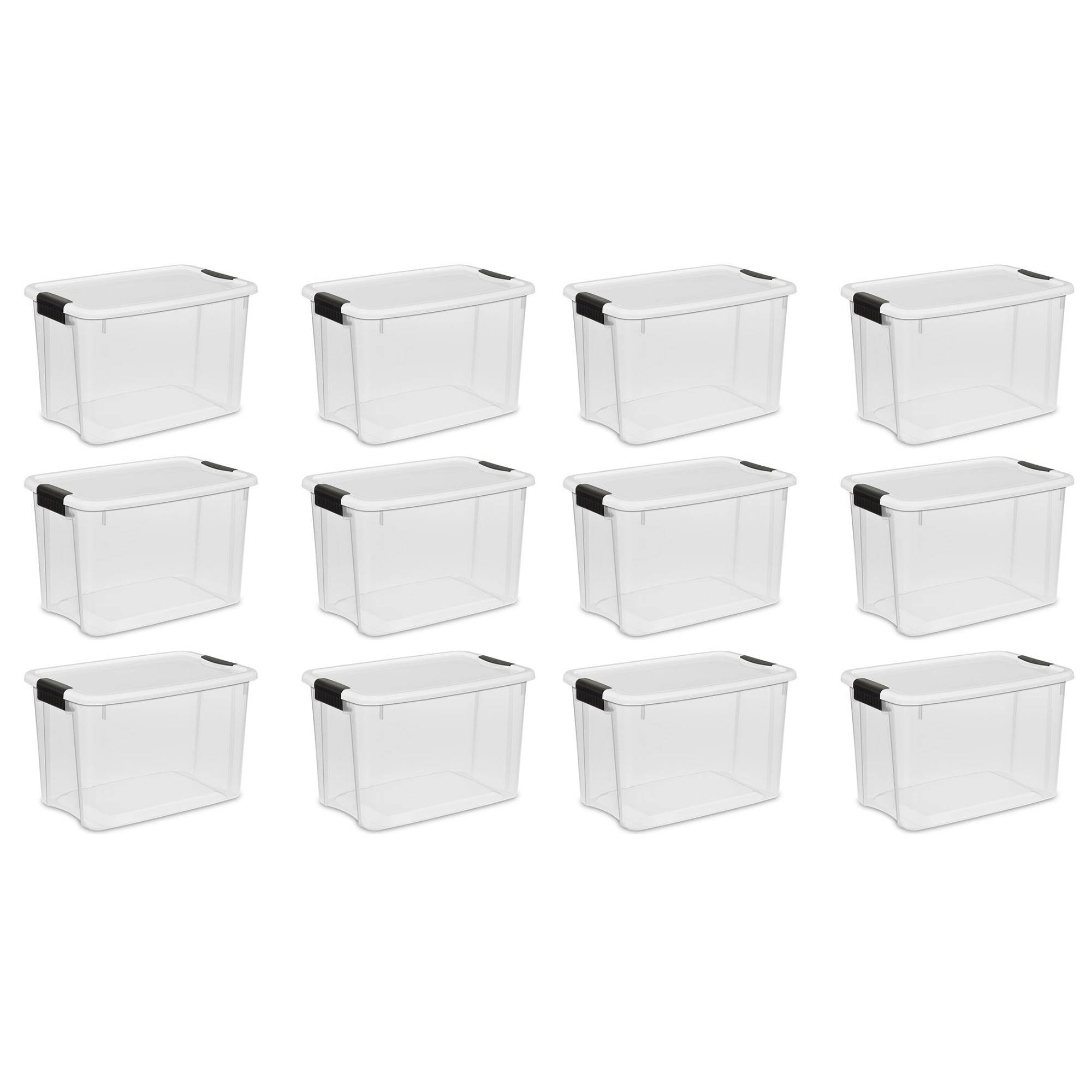 Sterilite 30 Qt Storage (12 Pack) Bundled with VELCRO® Brand Roll - VMInnovations