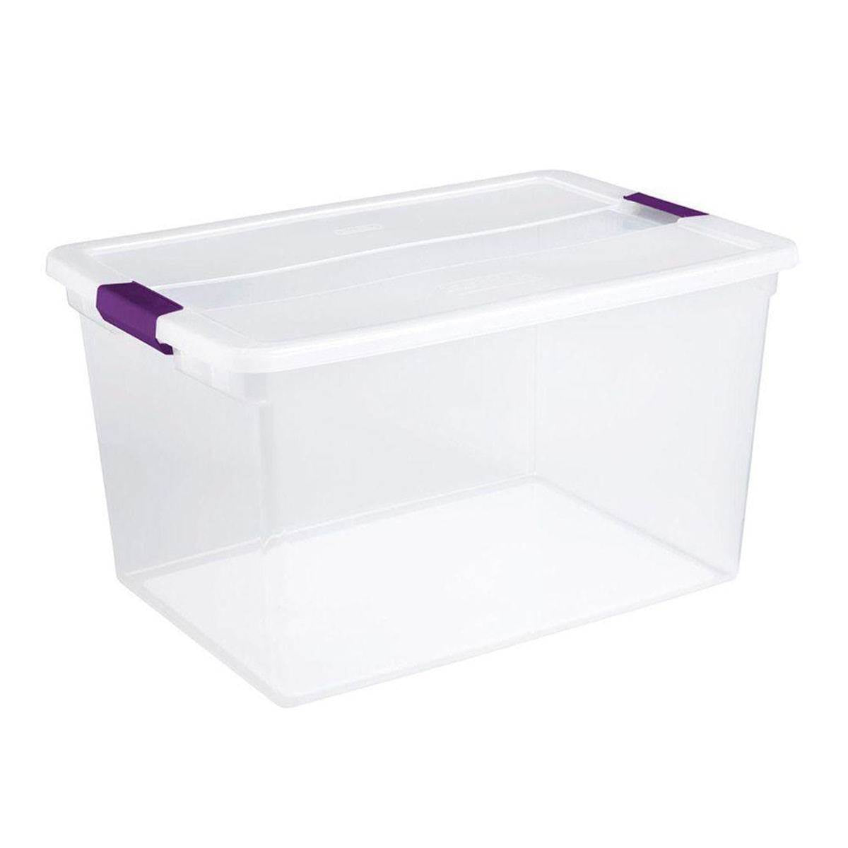 Sterilite 66 Qt Plastic Storage Container Tote (12 Pack) + Fasteners