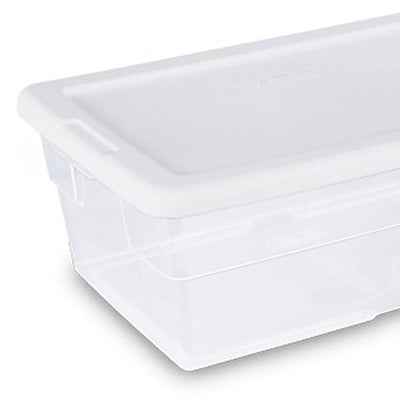 Sterilite 6 Qt Storage Tote (24 Pack) Bundled with VELCRO® Brand 10 Ft Roll