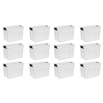 Sterilite 30 Quart Storage Box (12 Pack) Bundled with VELCRO® Brand Adhesive - VMInnovations