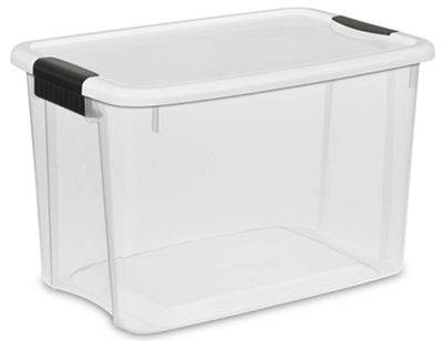 Sterilite 30 Quart Storage Box (18 Pack) Bundled with VELCRO® Brand Adhesive