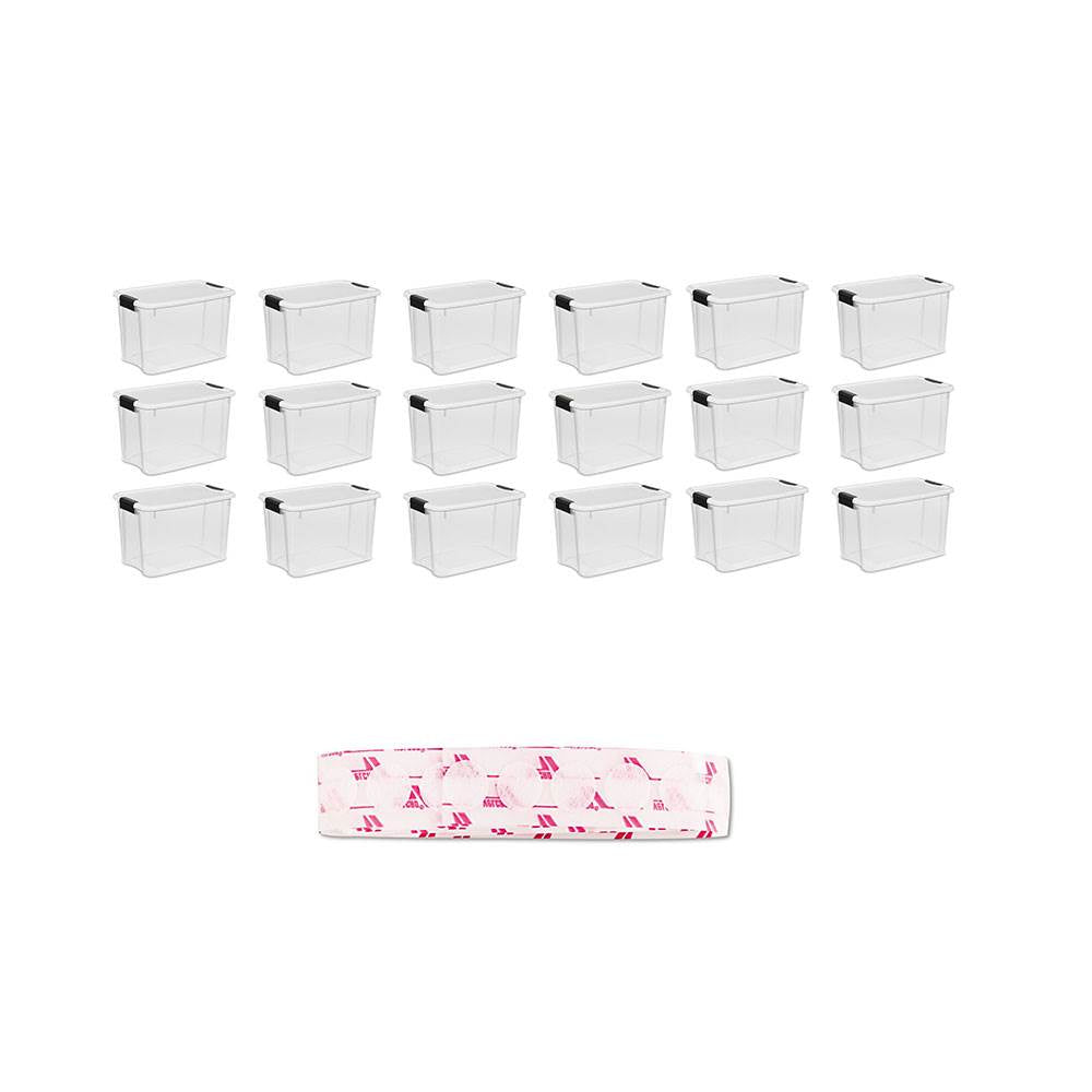 Sterilite 30 Quart Ultra Clear Plastic Storage Container, 18 Pack + Coins - VMInnovations
