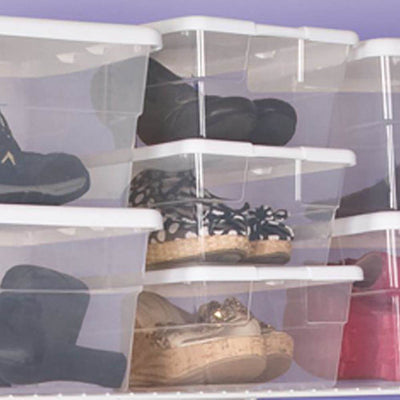 Sterilite 6 Quart Storage w/Lid (36 Pack) Bundled with VELCRO® Brand 10 Foot - VMInnovations
