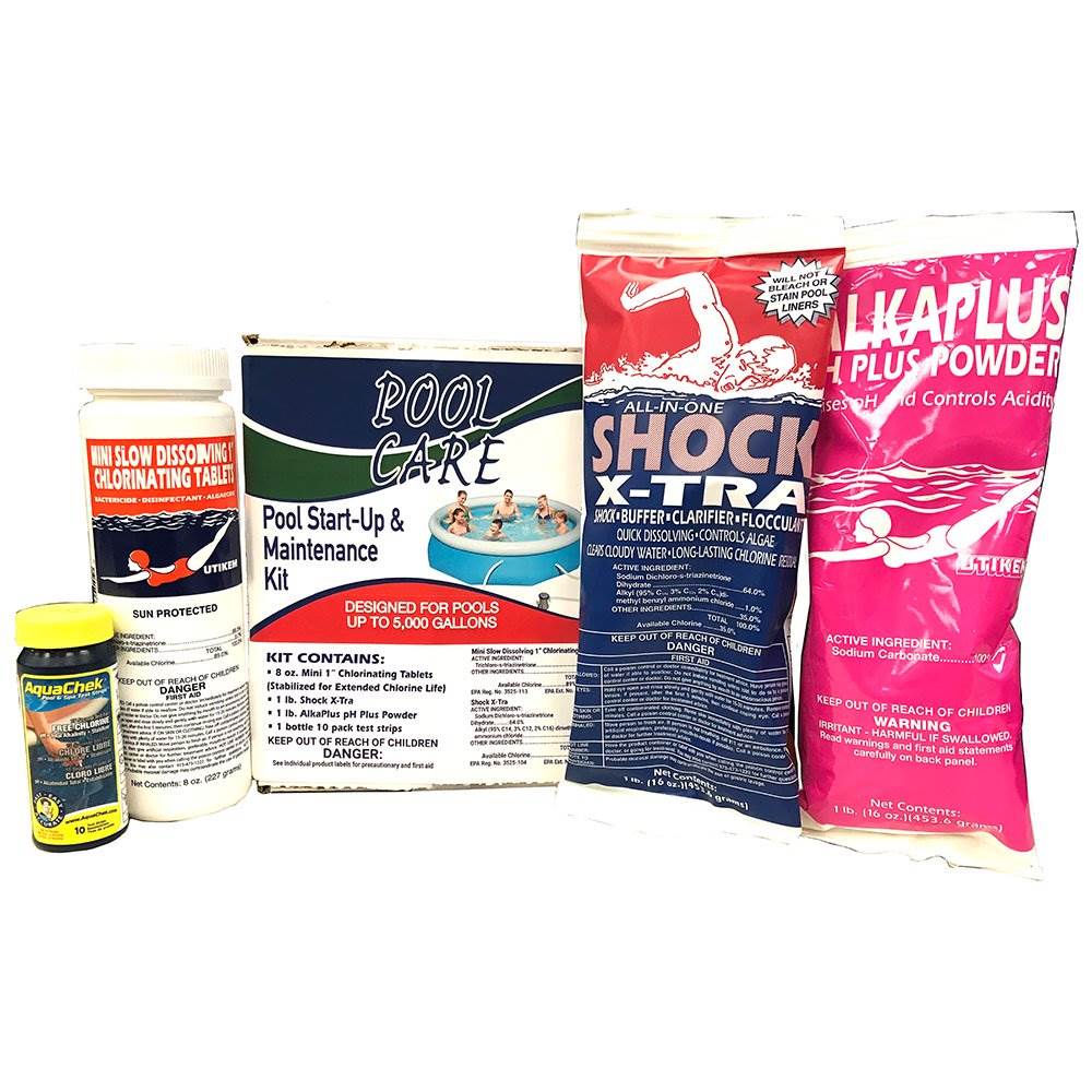 Intex 15 Foot Round Cover Tarp Qualco Pool Chemical Kit - VMInnovations