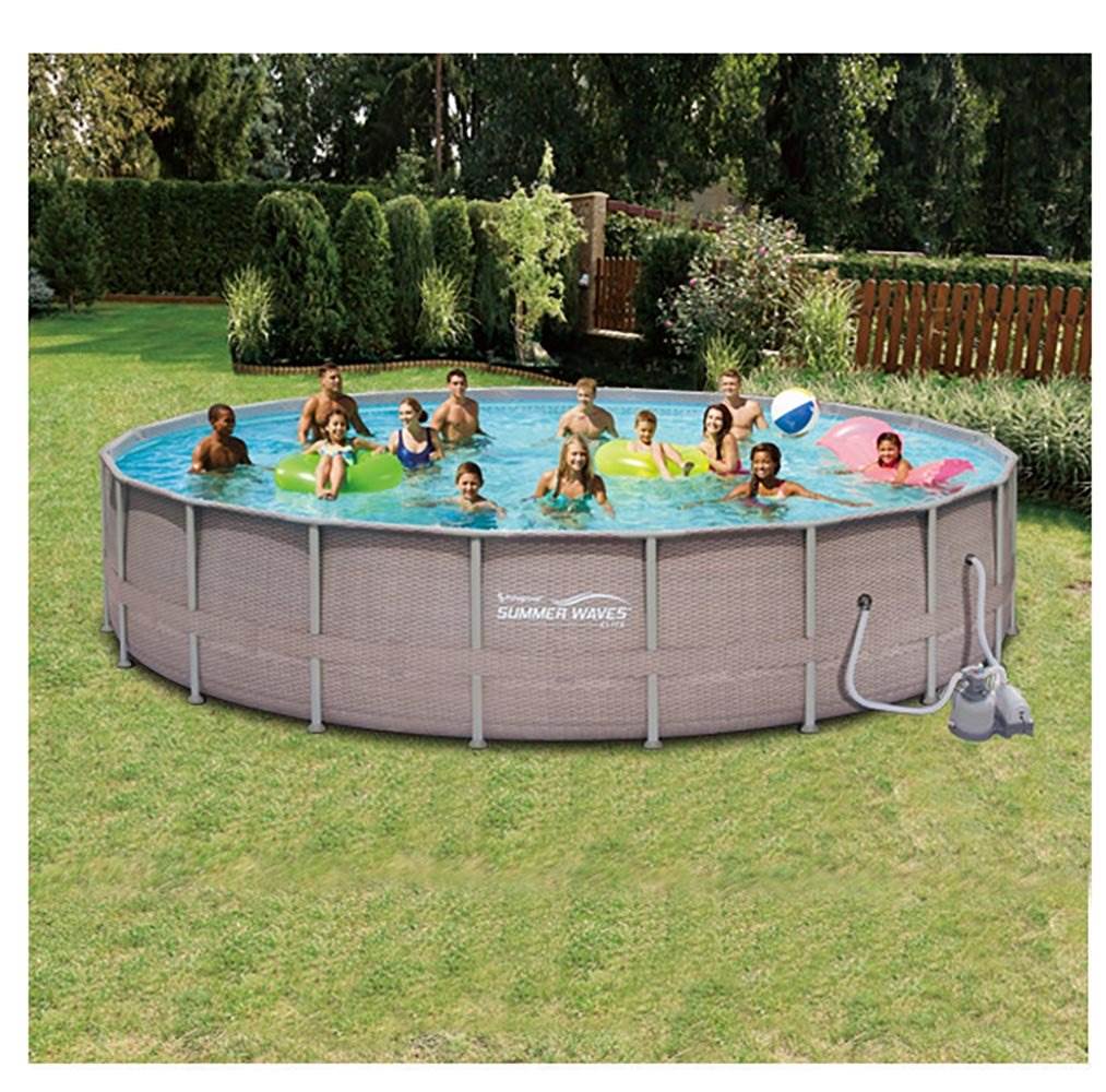 Summer Waves 24' x 52" Above Ground Pool Set + Qualco Chemical Maintenance Kit