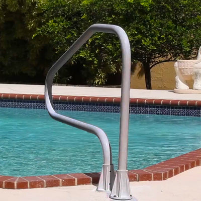 Saftron 6 Inch Mount for 1.9 Inch OD Swimming Pool Ladder or Rail, Gray (2 Pack)