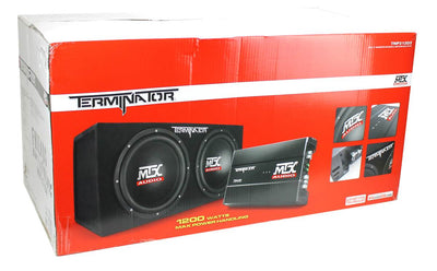 MTX 12" 1200W Dual Loaded Car Subwoofer Audio w/ Sub Box & Amplifier (Open Box) - VMInnovations