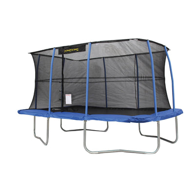 JumpKing 10 x 14" Trampoline with Safety Net and XDP Recreation Metal Anchor Kit