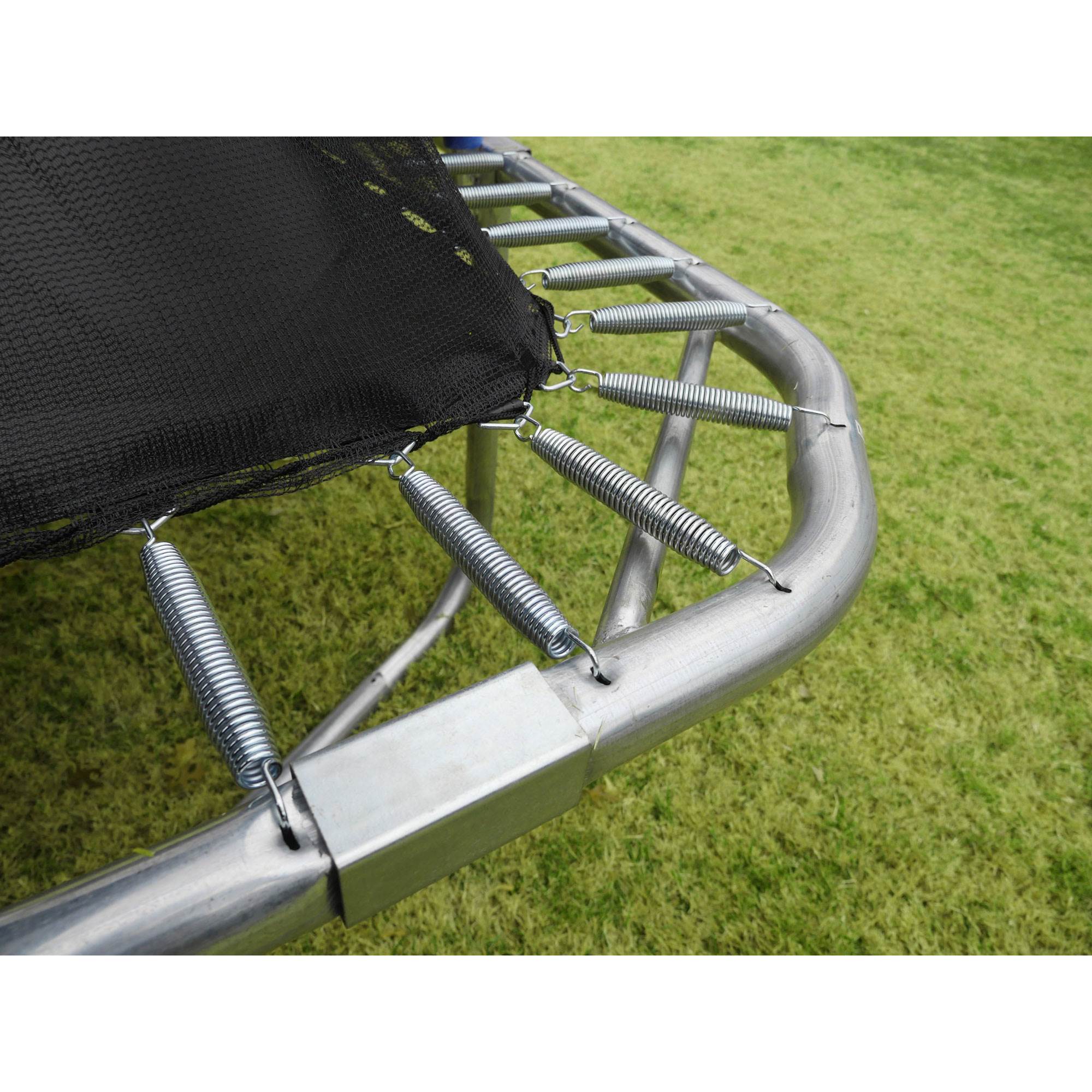 JumpKing 10 x 14" Trampoline with Safety Net and XDP Recreation Metal Anchor Kit