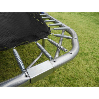 JumpKing 10 x 14" Trampoline with Safety Net and XDP Recreation Metal Anchor Kit