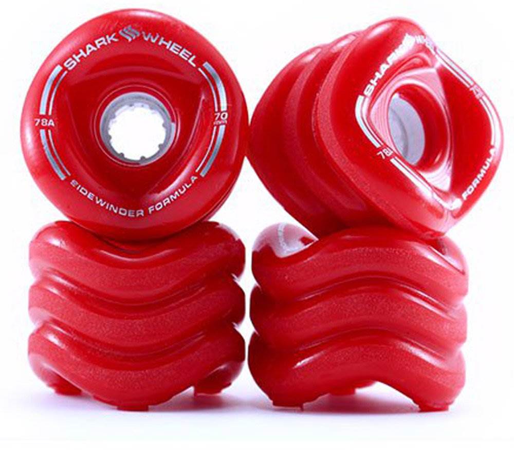 Shark Wheel California Roll 60mm 78A Small Skateboard/Longboard Wheels, Red