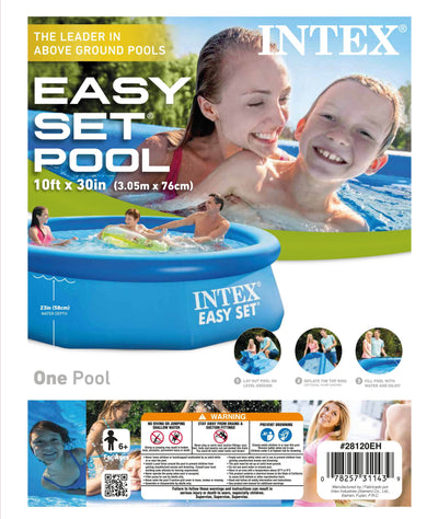 Intex 10ft x 30in Above Ground Swimming Pool & Qualco Swimming Pool Chemical Kit