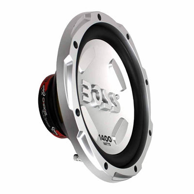 Boss Chaos 12" 1400W Subwoofer (2 Pack) + Amplifier + Sub Box Enclosures Pair