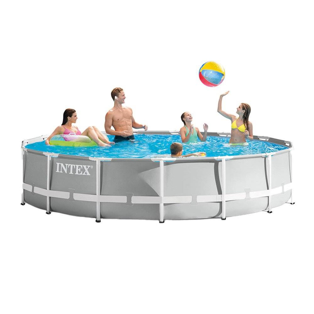 Intex 15ft x 42in Prism Frame Above Ground Swimming Pool Set with Debris Cover