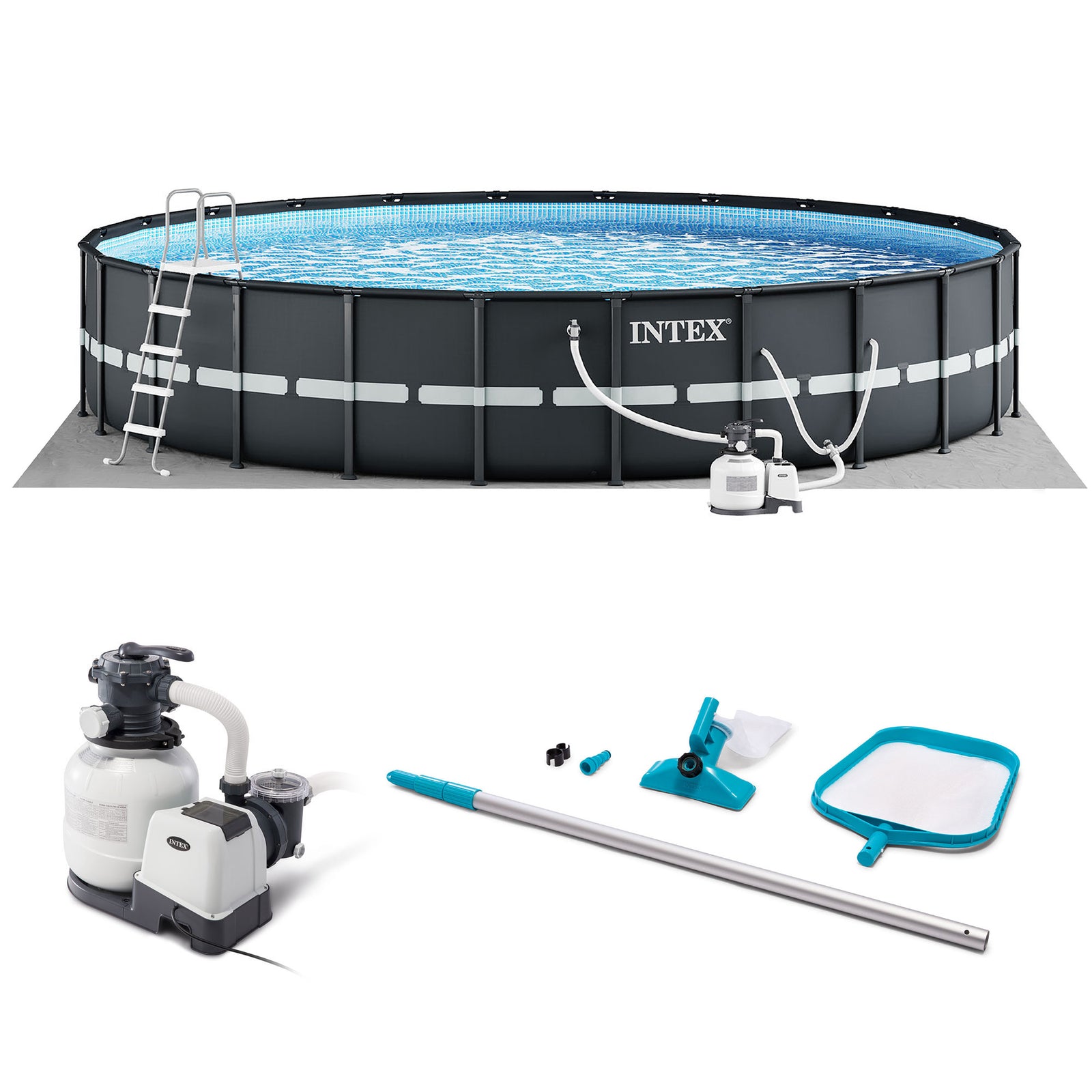 Intex Ultra XTR 18' x 52" Above Ground Pool with Pump, Vacuum, & Maintenance Kit - VMInnovations