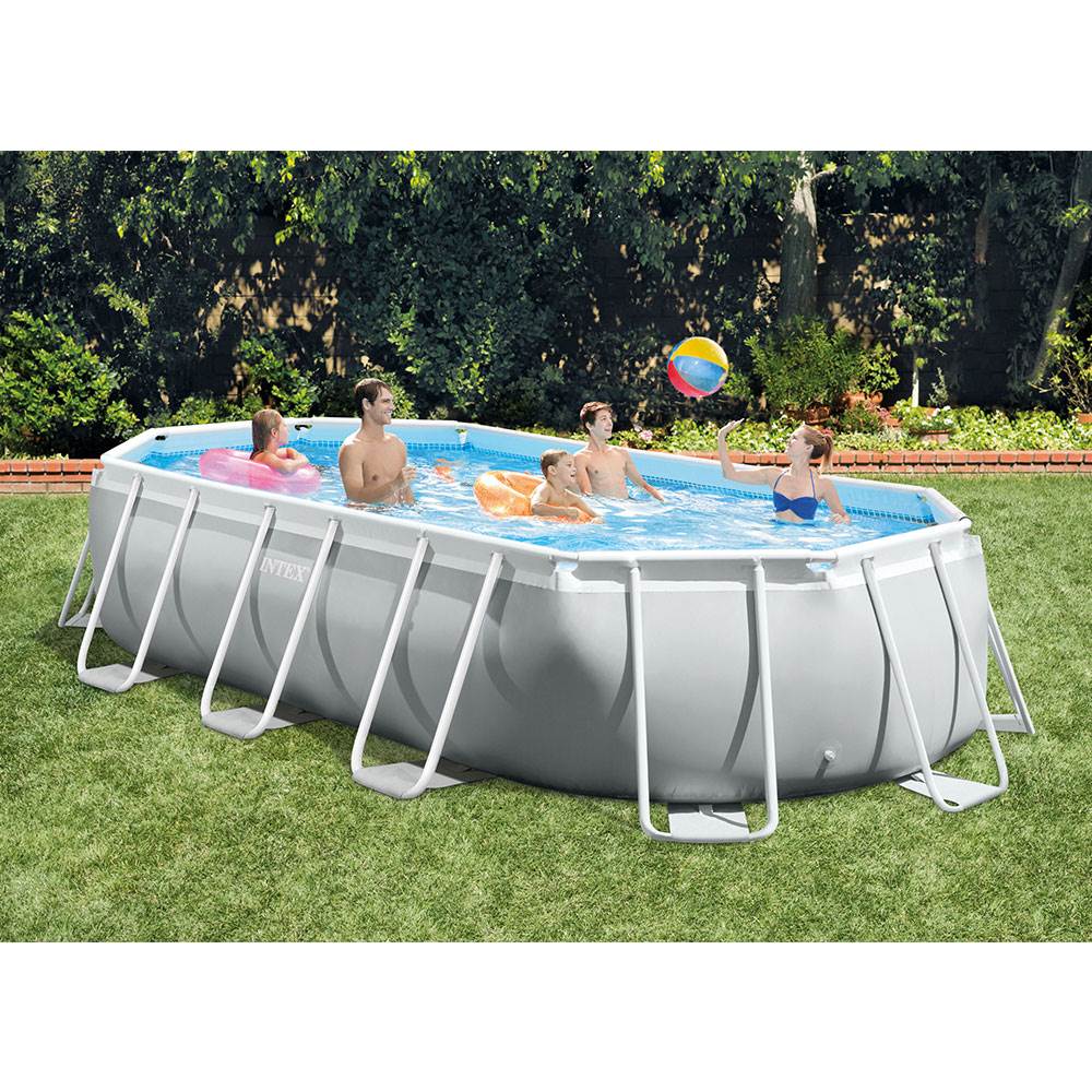 Intex 16.5ft x 9ft x 48in Oval Prism Pool and Cleaning Kit with Skimmer - VMInnovations